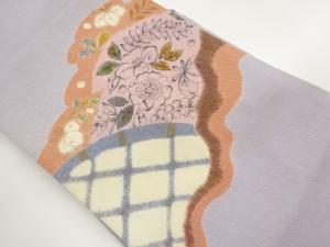 縮緬地辻が花に光悦垣模様名古屋帯